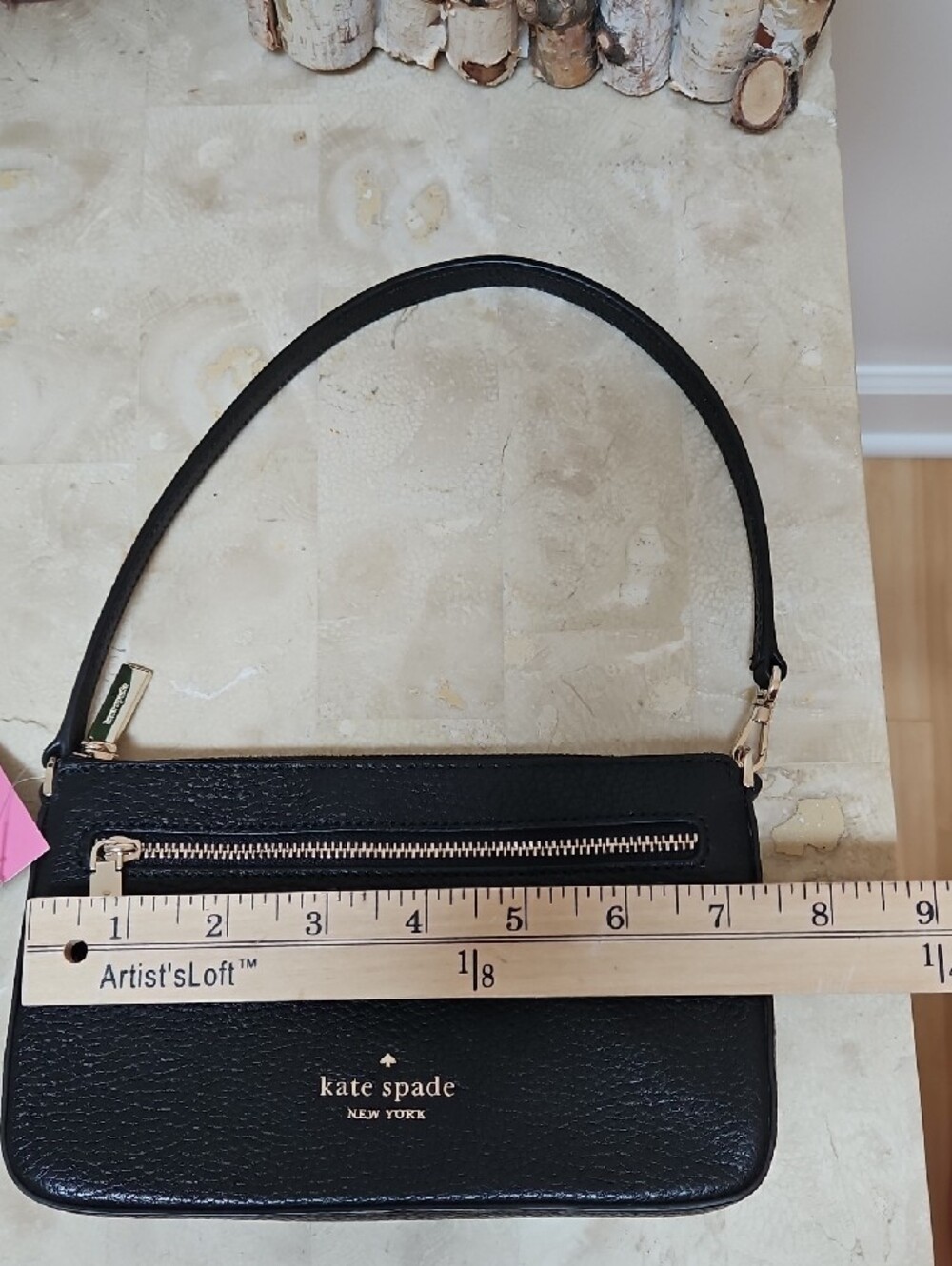 kate spade Black Leather Shoulder Pochette , Concertible Wrislet - Picture 4 of 8